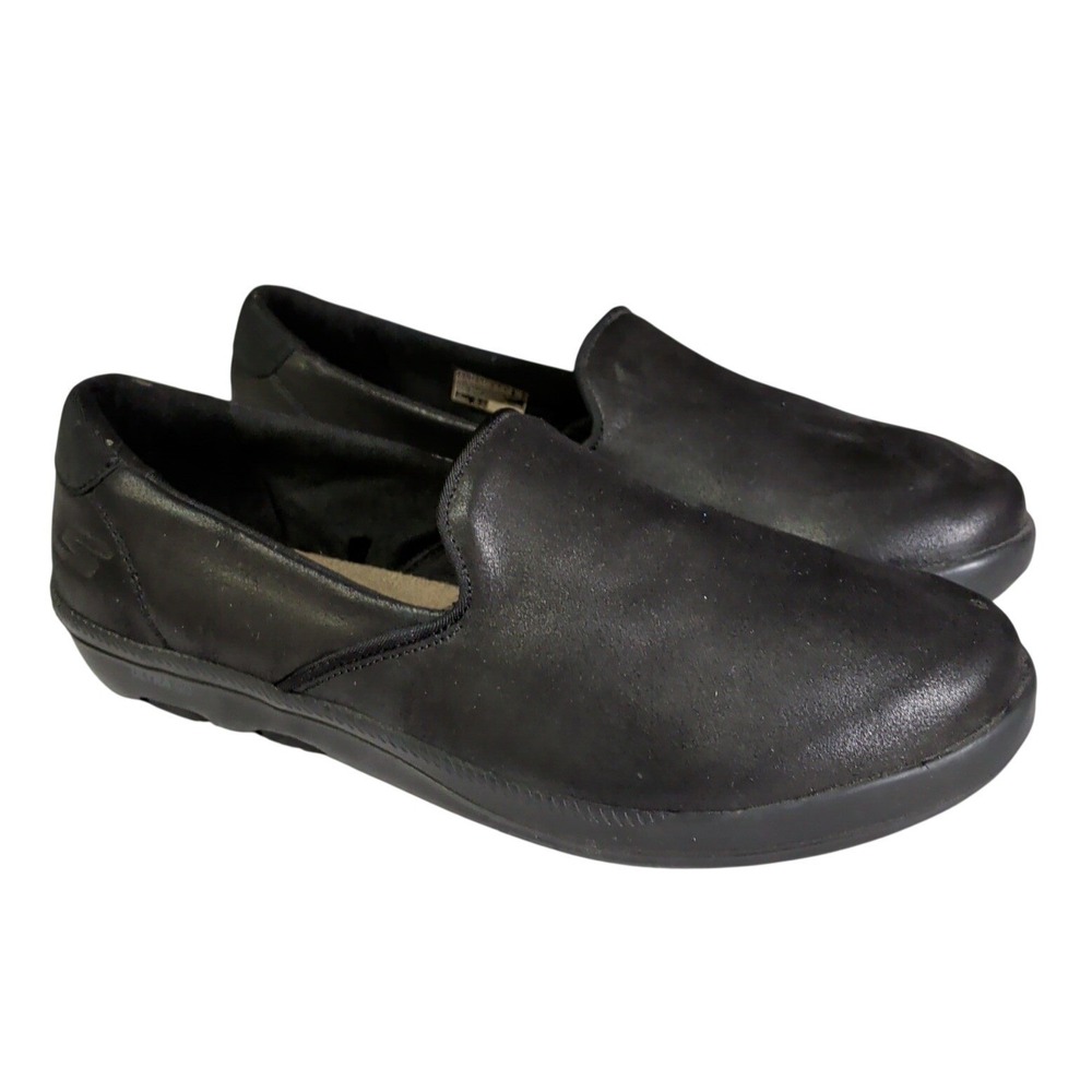 Skechers Shoes Go Walk Lite Shoes Womens Size 9.5 Cozy Slip Ons 16513 Black